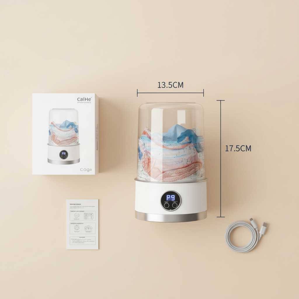 Mini Washing Machine (1L) – Compact, Powerful & Travel-Friendly!