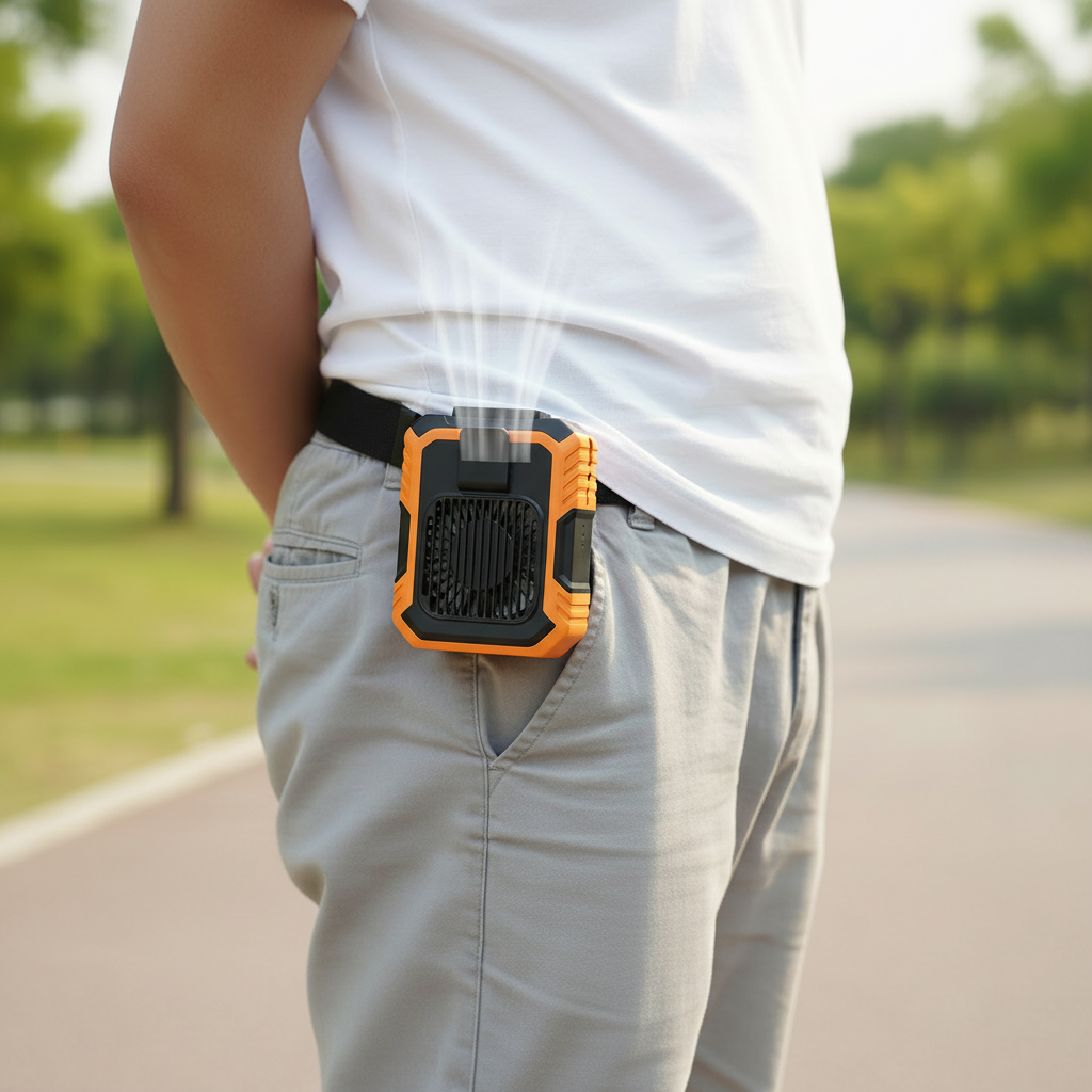 Wearable Waist Fan – Hands-Free Cooling Anywhere