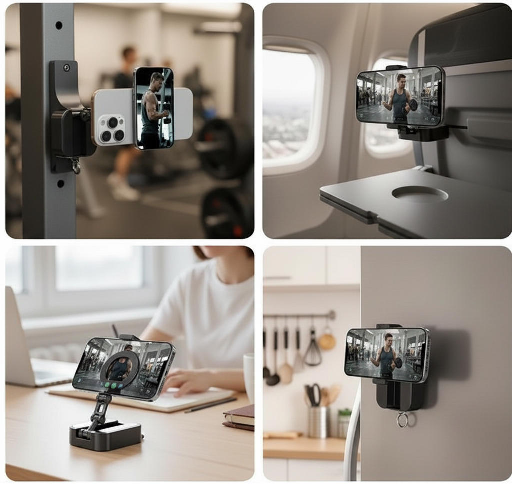 3-In-1 Magnetic Phone Stand – Gym, Travel & Workout Ready
