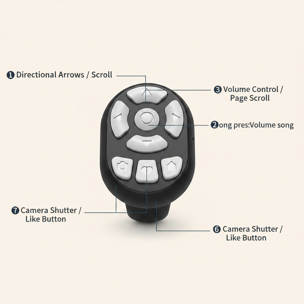 Wireless Bluetooth Camera Shutter Remote – Reels & Selfie Control Ring
